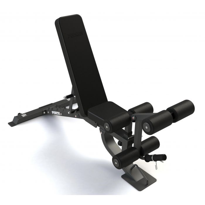Force USA MyBench Adjustable bench with Leg Developer and Height Adjustable Preacher curl Attachment